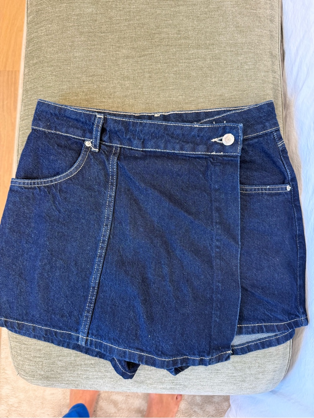 Zara Dark Blue Denim Wrap Skort - Women